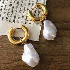 Karin | Pearl Hoop Earrings
