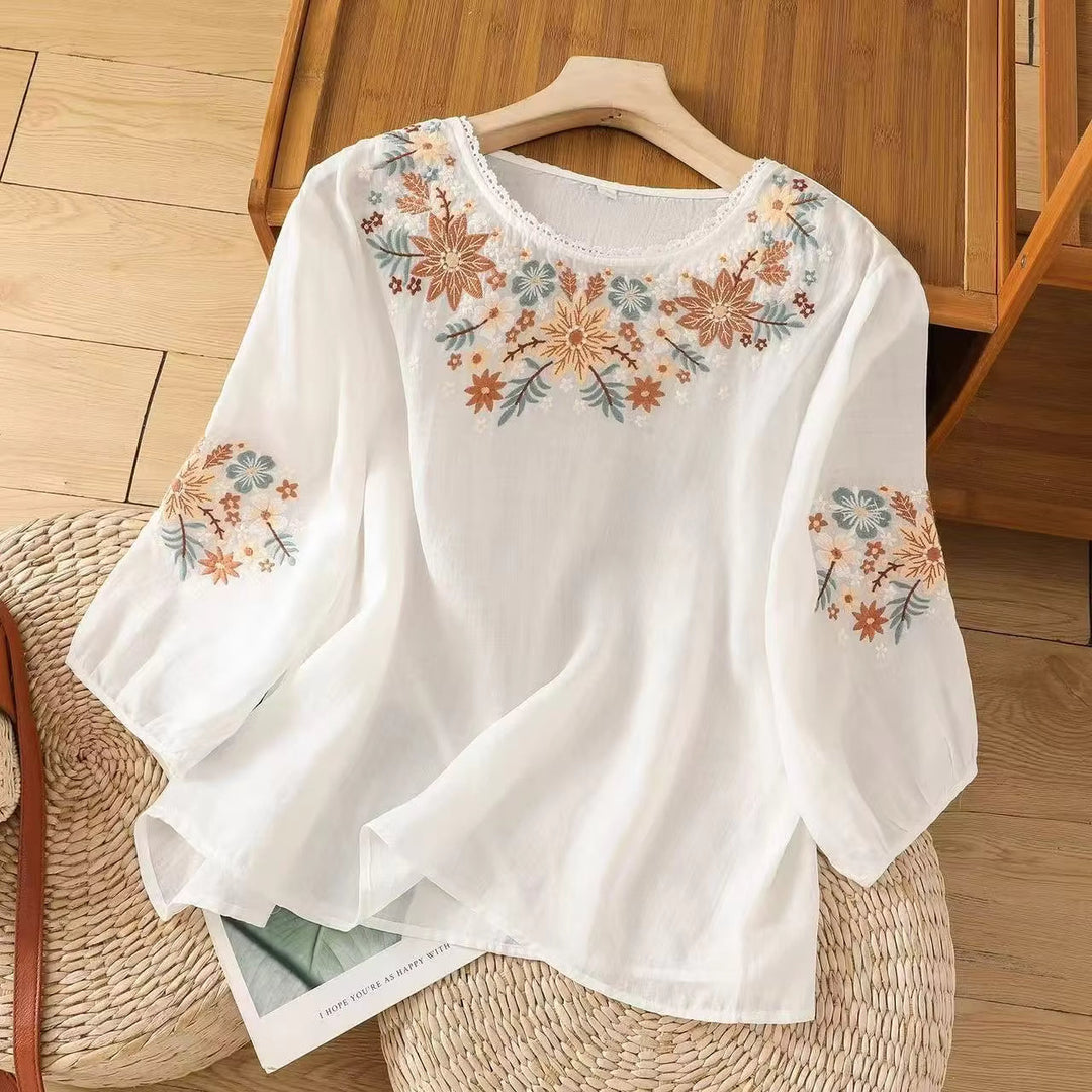 Carmel | Petal Stitch Blouse