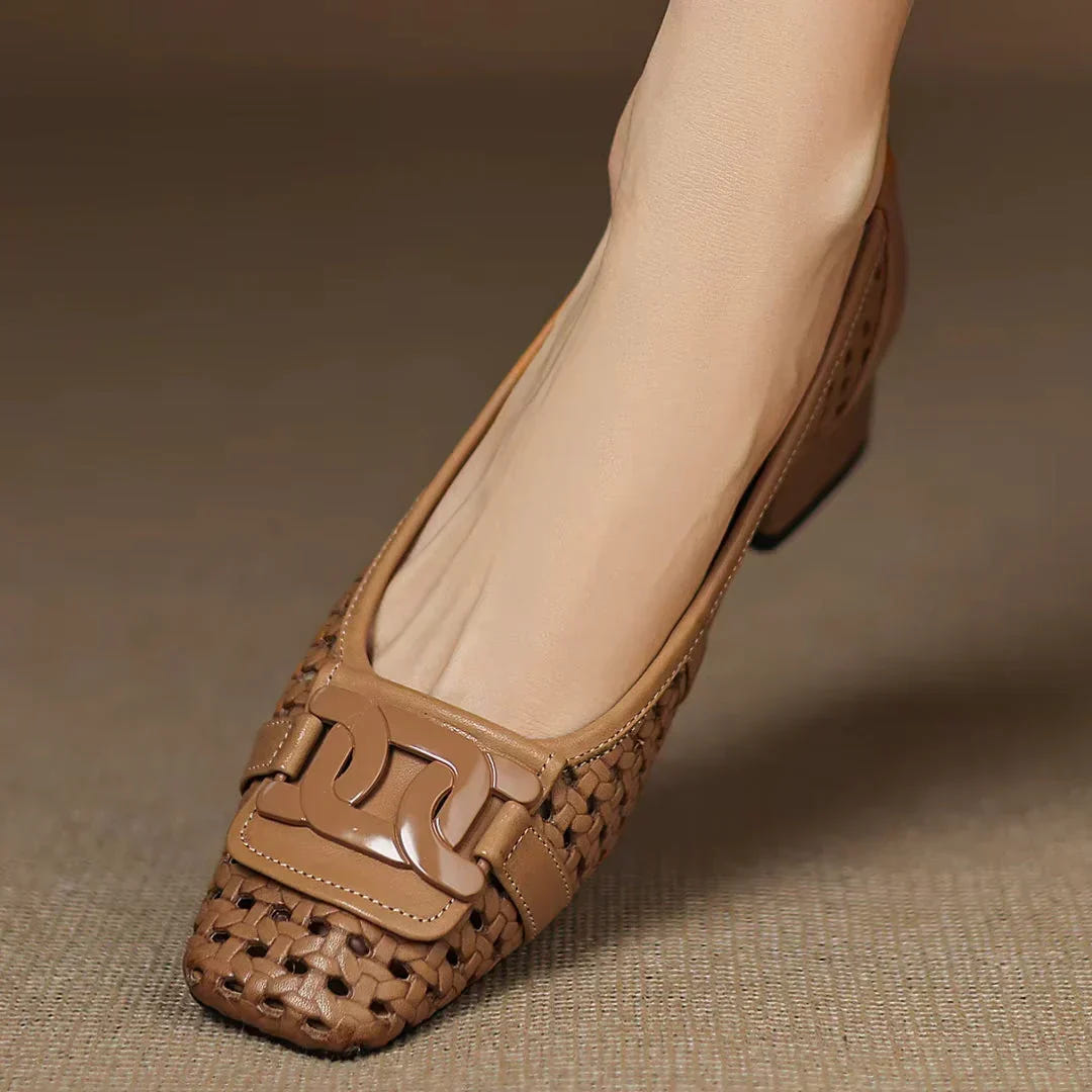 Treasa | Woven Leather Heel
