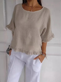 Simone | Airy Ruffled Everyday Blouse