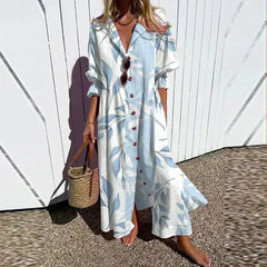 Bridget | Boho Midi Dress, Flowing V-Neck