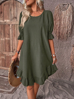 Elaina | Pleated Sleeve Dress