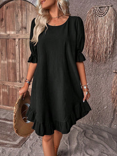 Elaina | Pleated Sleeve Dress