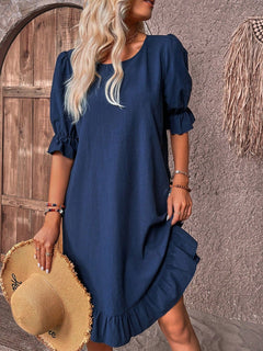 Elaina | Pleated Sleeve Dress