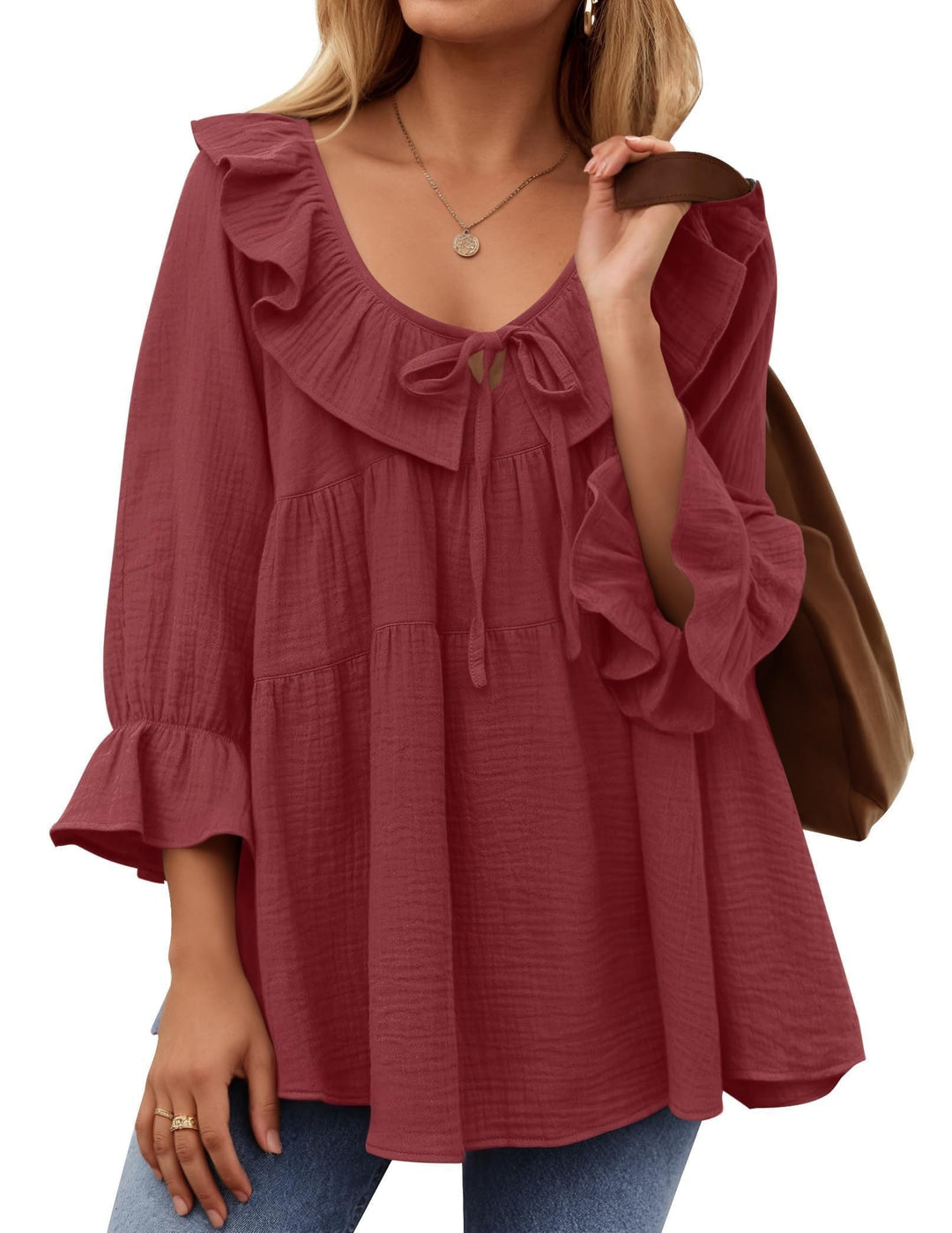 Dilys | Ruffle Hem Tunic Shirt