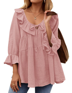Dilys | Ruffle Hem Tunic Shirt