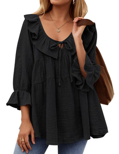 Dilys | Ruffle Hem Tunic Shirt