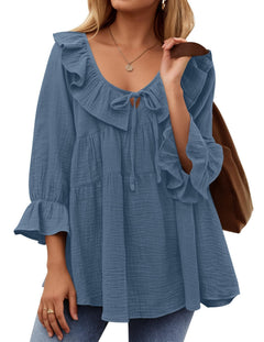 Dilys | Ruffle Hem Tunic Shirt