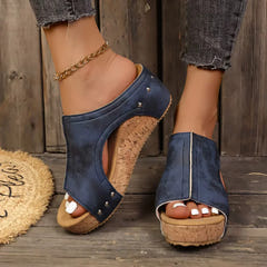 Sabrina | Wedge Sandals with Studs
