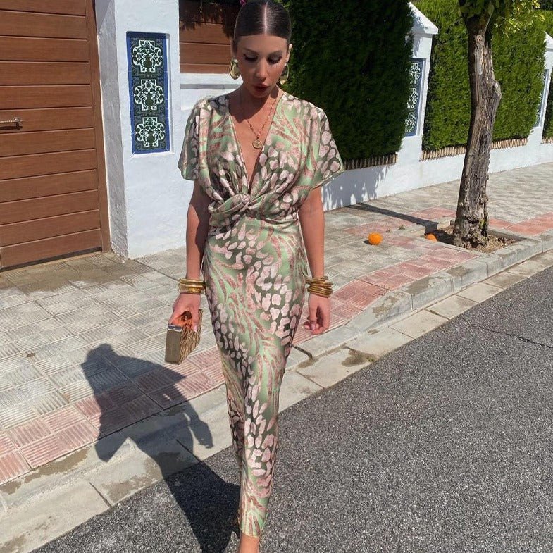 Amanda | Twisted V-Neck Floral Maxi Dress