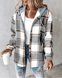 Cliodhna | Checkered Hooded Jacket