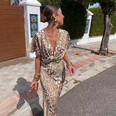 Amanda | Twisted V-Neck Maxi Dress
