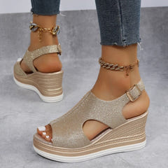 Umina | Metallic Wedge Sandals