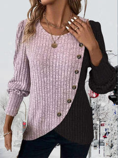 Eirlys | Contrast-Stripe Knit Pullover