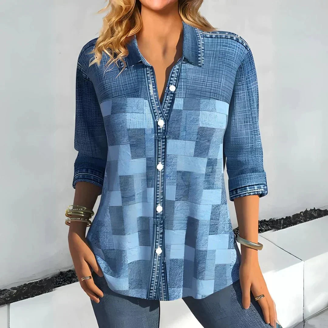 Brittany | Classic Checkered Blouse