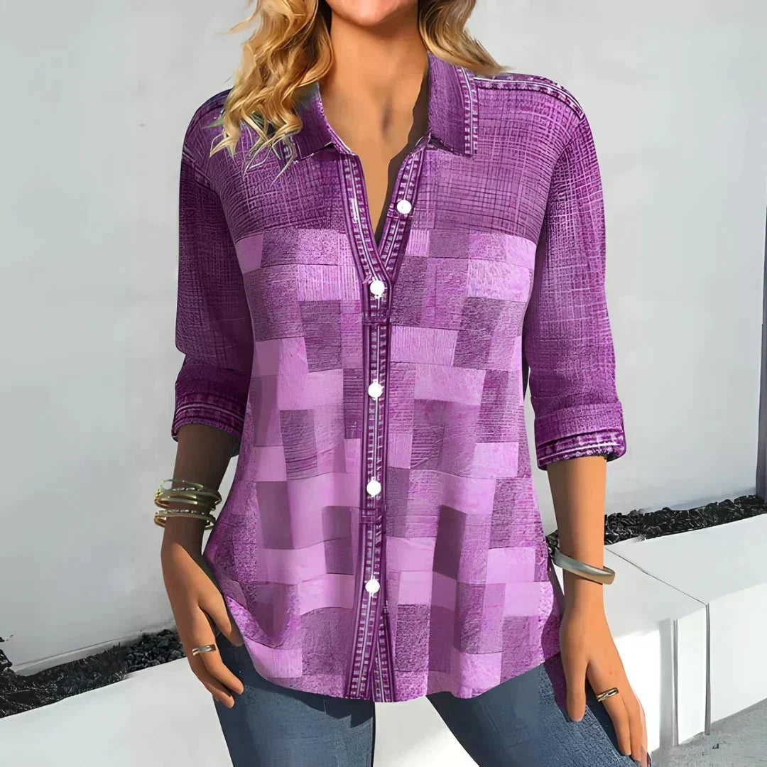 Brittany | Classic Checkered Blouse