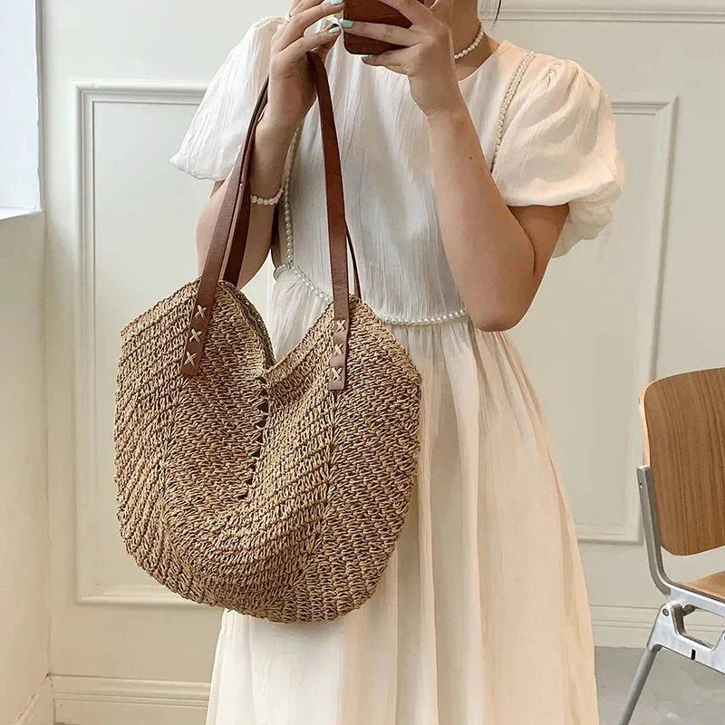 Kismet | Boho Straw Shoulder Bag