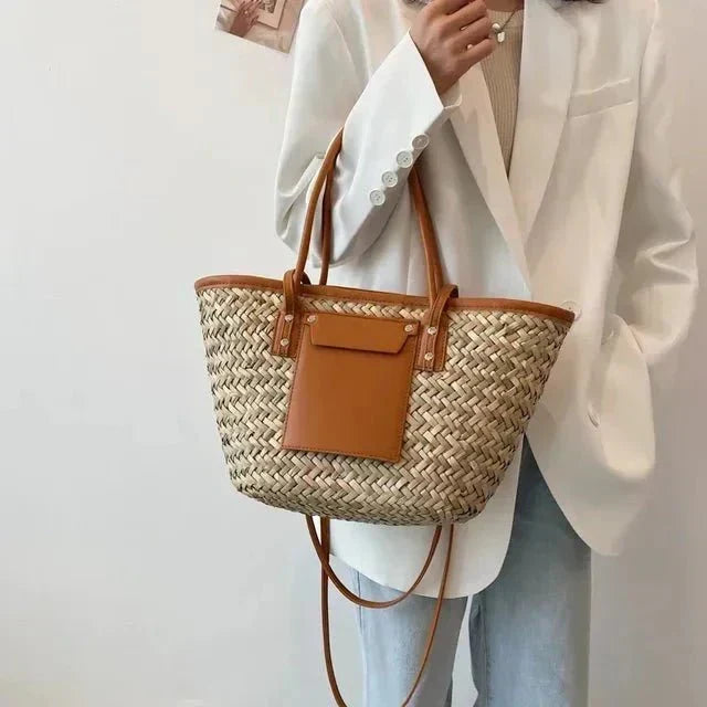Ivy | Large Woven Beach Tote