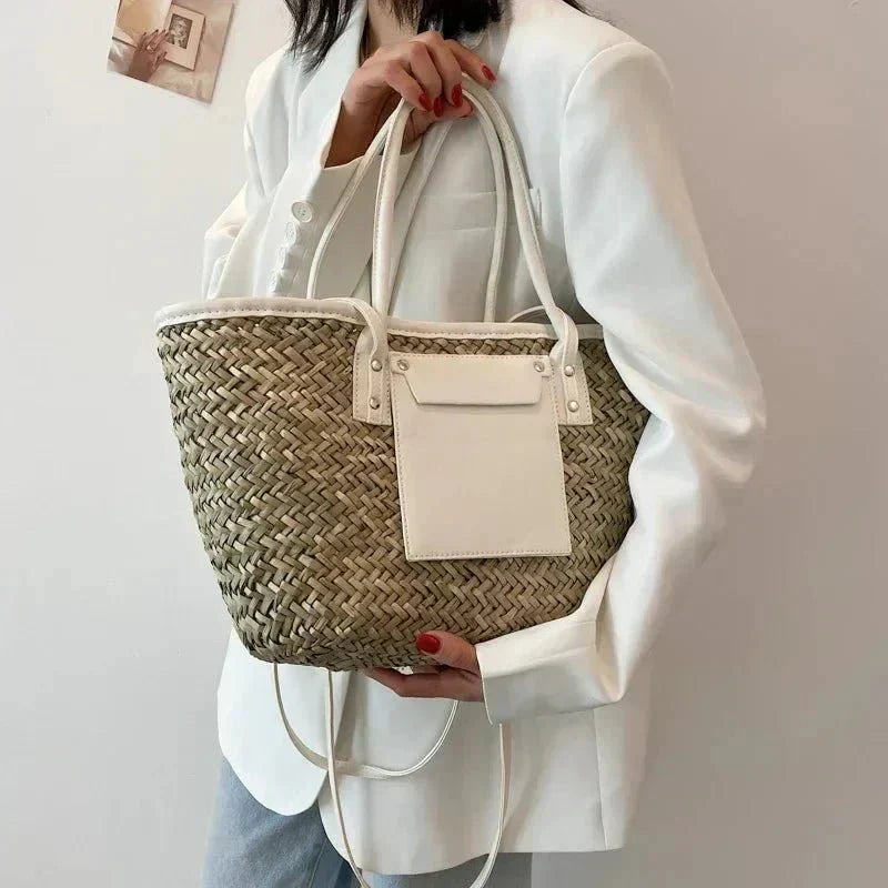 Ivy | Large Woven Beach Tote