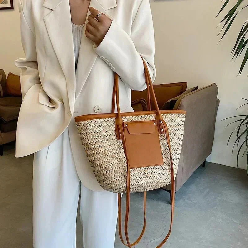 Ivy | Large Woven Beach Tote