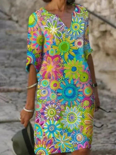 Dafydd | Vibrant Floral Midi Dress