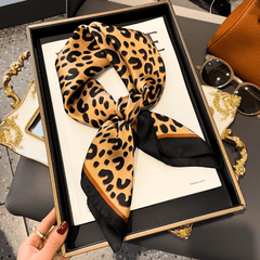 Fredrika | Leopard Print Silk-Feel Scarf