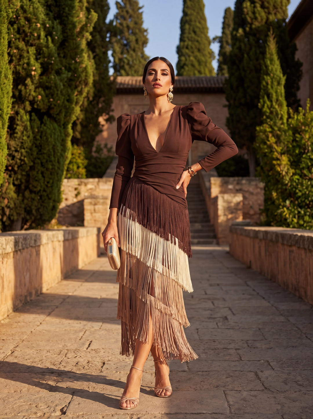 Sharla | Fringed Flared Maxi Dress