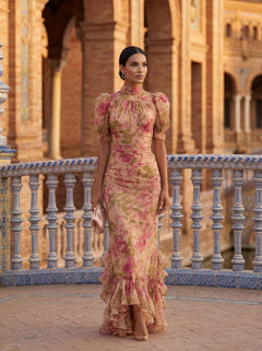Jonelle | Watercolour Floral Silk Dress
