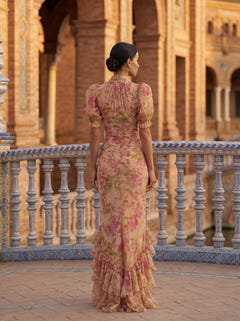 Jonelle | Watercolour Floral Silk Dress