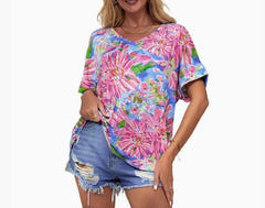 Ashling | Floral Linen Blouse
