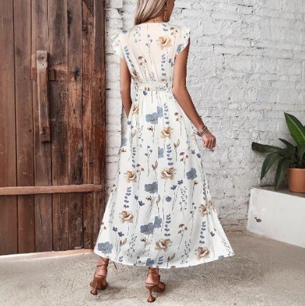Cassidy | Collared A-Line Printed Maxi Dress