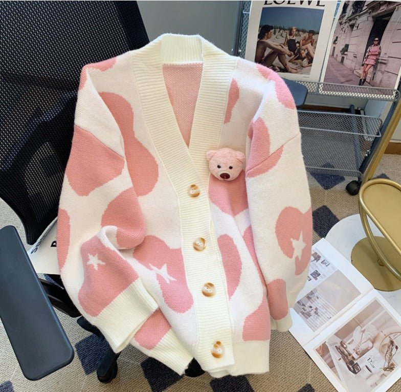 Jean | Pink Heart Sweater