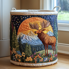 Rebekah | Forest Quilted Laundry Basket