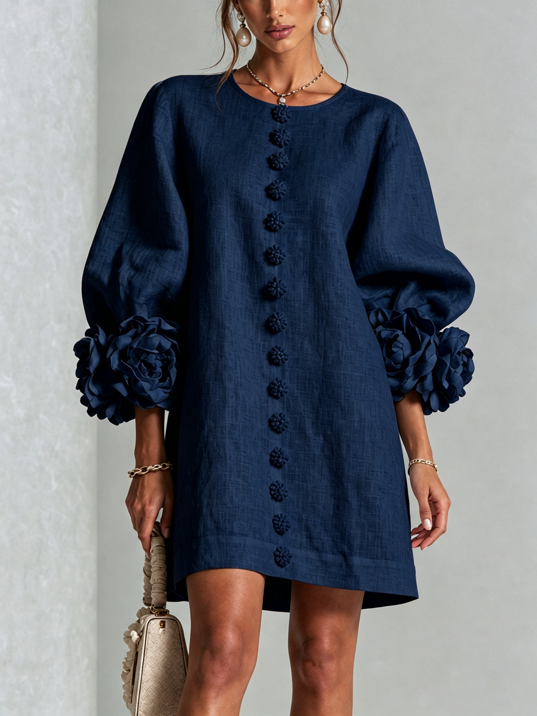 Ashley | Floral Cuff Mini Dress