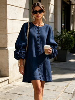 Ashley | Floral Cuff Mini Dress