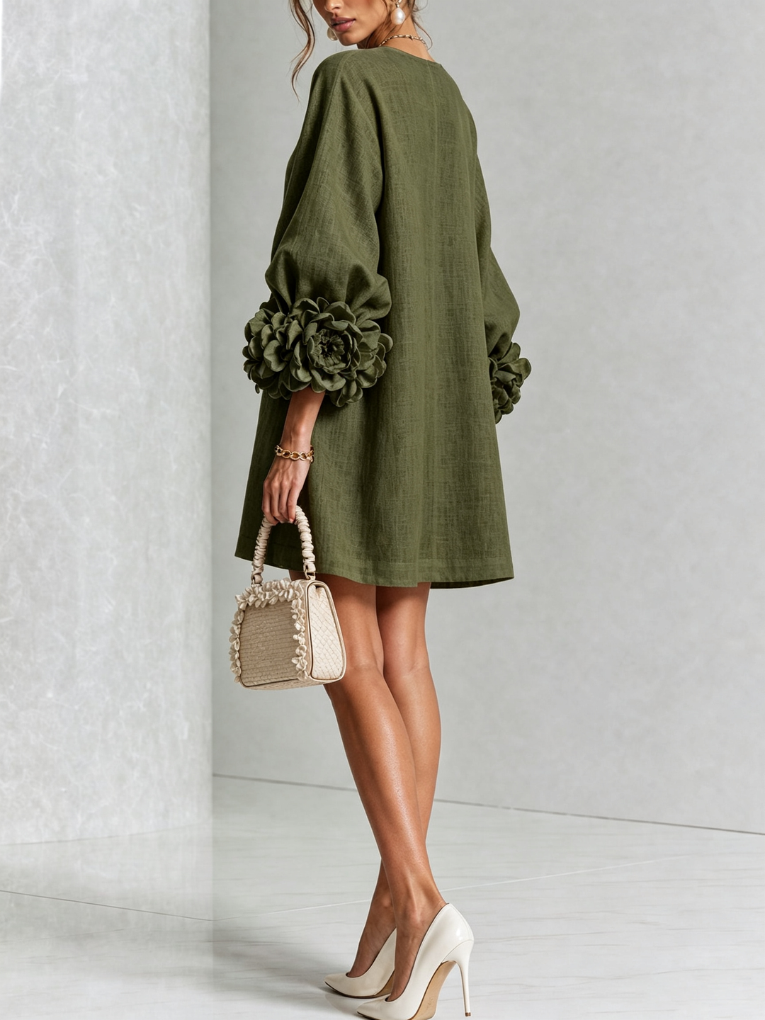 Ashley | Floral Cuff Mini Dress