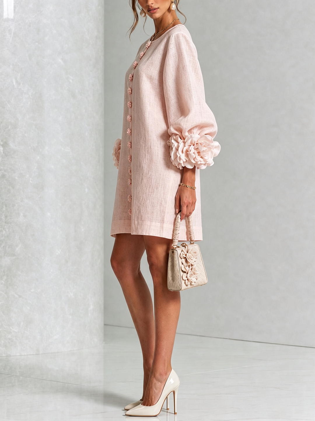 Ashley | Floral Cuff Mini Dress