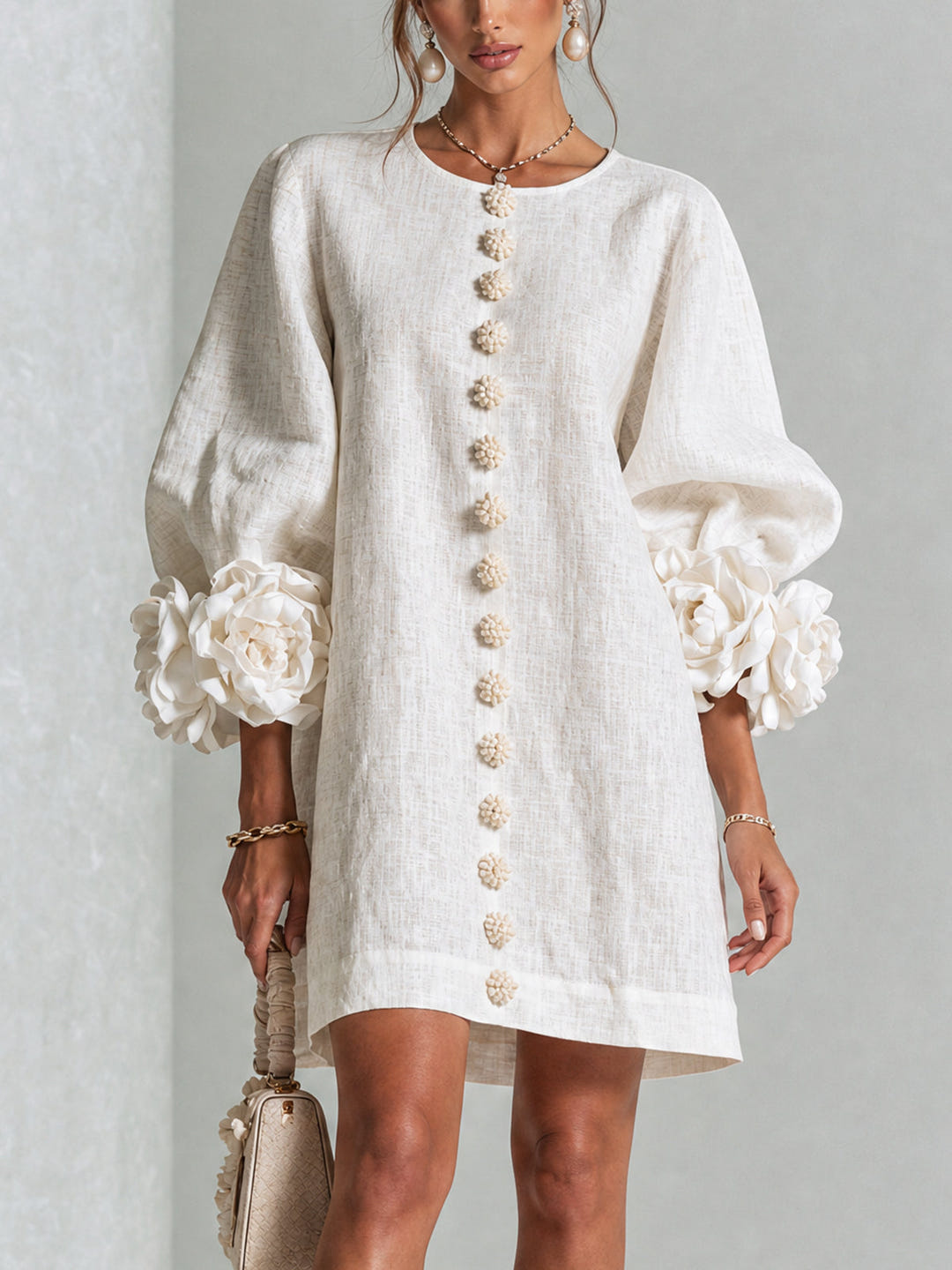 Ashley | Floral Cuff Mini Dress