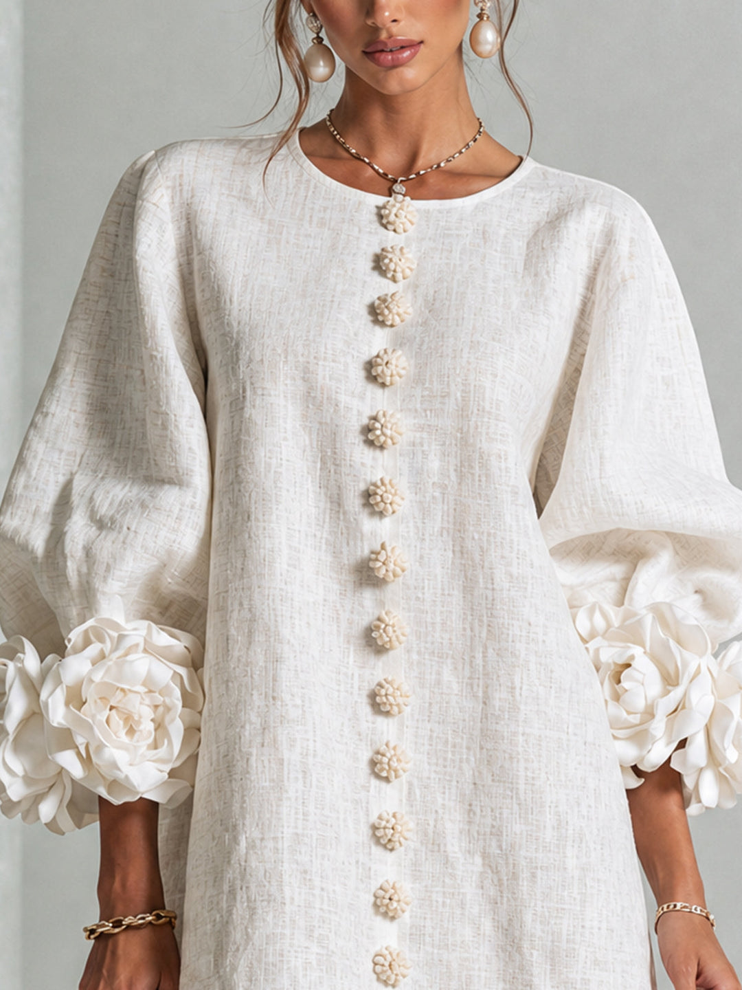 Ashley | Floral Cuff Mini Dress