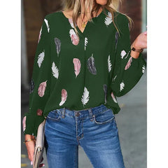 Alisha | Feather Print Chiffon Tee