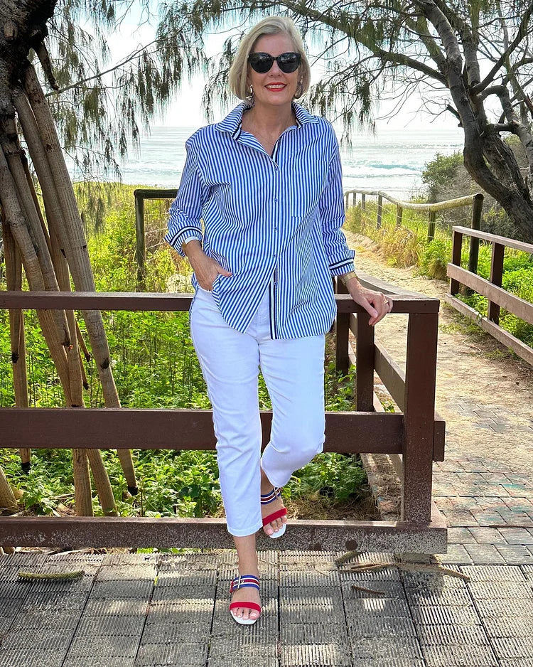 Juliette | Classic Striped Everyday Blouse