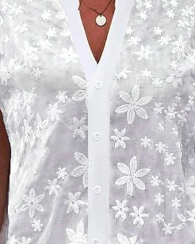 Zoey | Short-Sleeve Blouse with V-Neckline