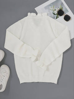 Rhodri | Plain Sweater with V-Neck and Buttons