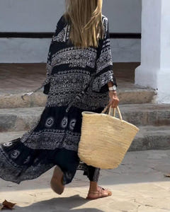 Georgie | Trendy V-Neck Bell Sleeve Dress