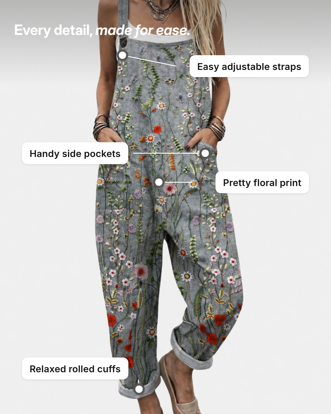 Arddun | Printed Overalls Relaxed details