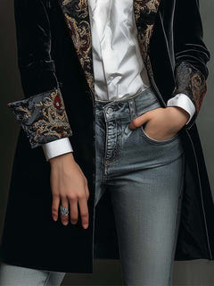 Krystal | Baroque-Trim Tailored Blazer