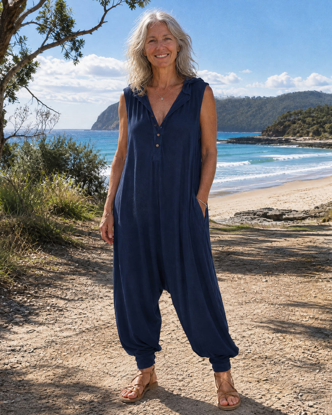 Rae | Casual Hooded Harem Jumpsuit on Bruny Island