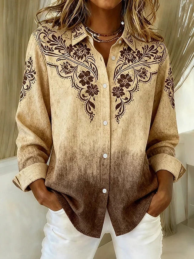Agatha | Vintage Western Floral Button Blouse