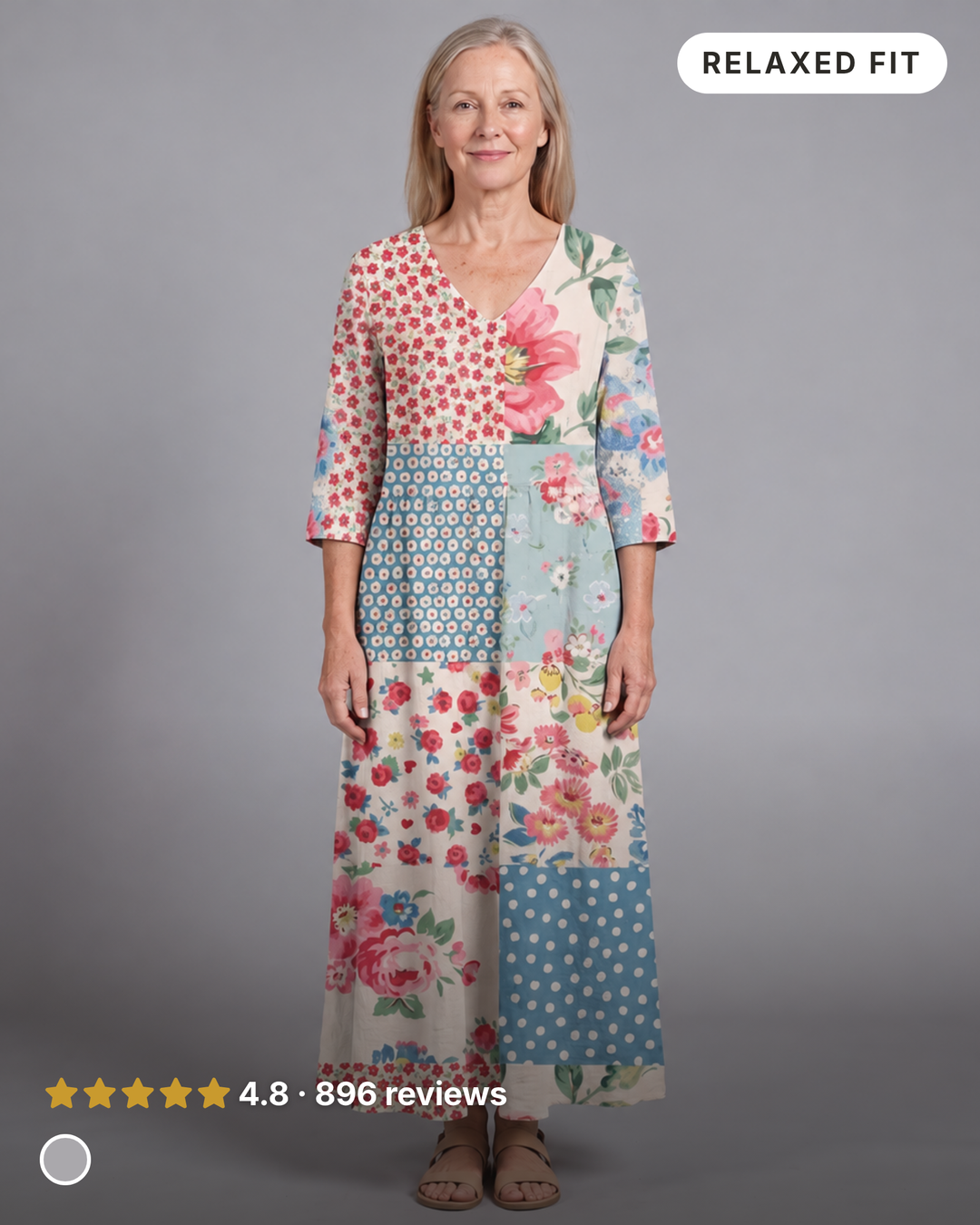 Bria | Floral Summer Dress in patchwork
