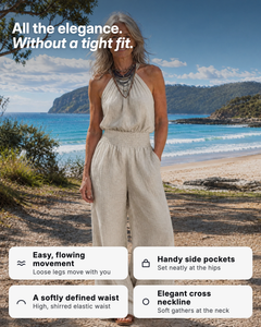 Britta | Cross-Neck Wide-Leg Jumpsuit benefits